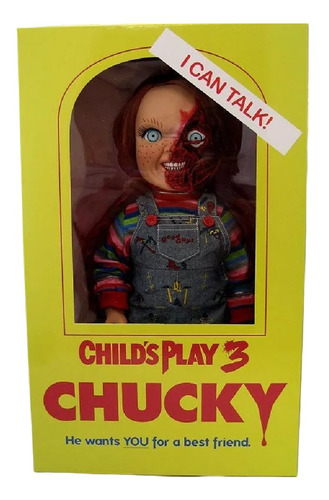 Boneca Mezco Childs Play 3 Pizza Face Chucky de 15 polegadas