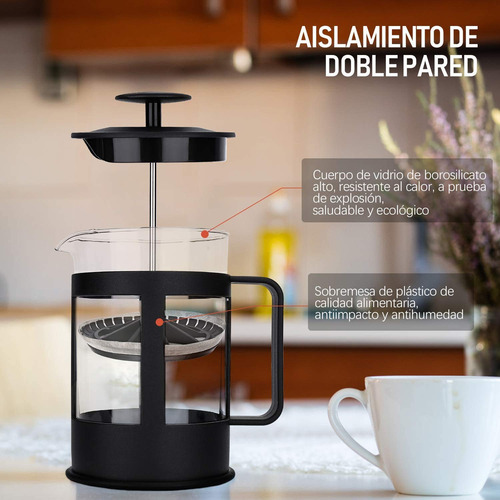 Cafetera Prensa Francesa 850ml 6 Tazas Para Café Y Té
