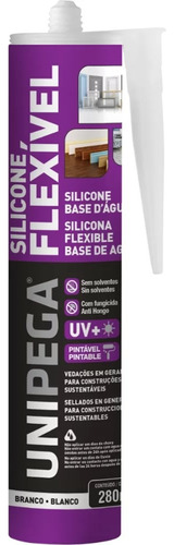 Silicone Flexível A Base Dágua Branco 280ml Unipega