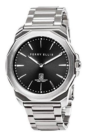 Perry Ellis Hombres Reloj De Cuarzo Reloj Luminoso Decágono 