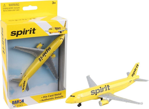 Avion De Juguete Metalico Spirit Airlines Daron Amarillo