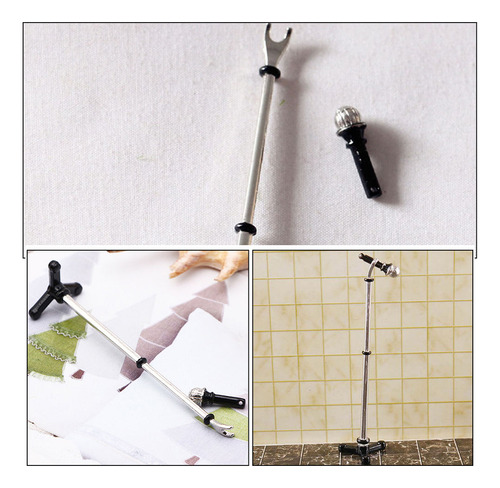 Microfone Em Miniatura Dollhouse, Modelo, Suporte De Microfo