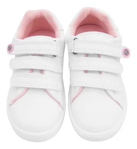 Tenis Casuales Blanco-Palo De Rosa Bubblegummers Prima Niña