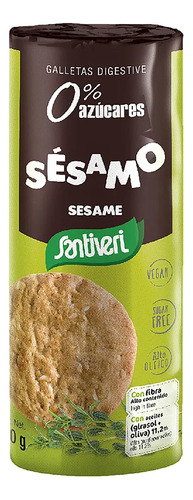 Biscoito Integral Com Gergelim Sem Açúcar Santiveri 190g