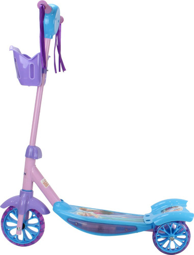 BBR Toys Patinete Infantil 3 Rodas com Cestinha Led e Som Disney Frozen
