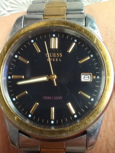 Reloj Pulsera Guess Steel G85339g Dos Tonos Hombre