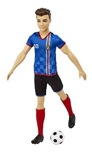 Barbie Muñeca Ken De Fútbol Con Pelo Recortado, Colorido