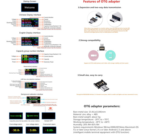 Tester Usb Multi Funcional 2 En 1 Tipo C, Multímetro Digital
