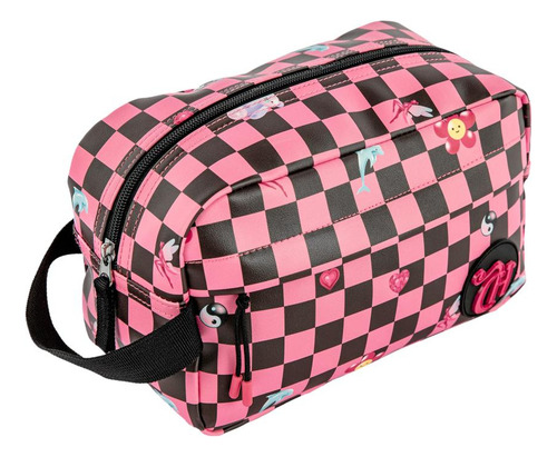 Estojo Necessaire Capricho Pop Cosmic - Sestini Cor Preto e Rosa Liso
