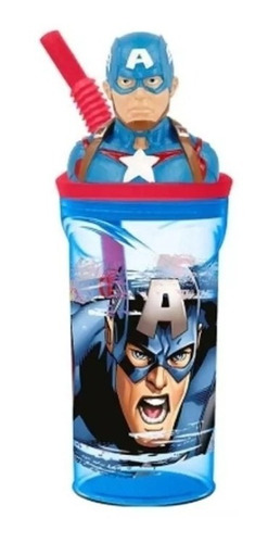 Vaso Con Figurin Marvel Capitan America Sp467