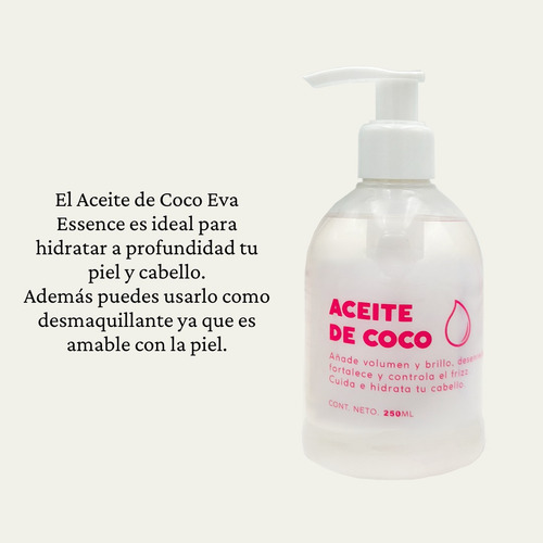 Aceite De Coco Eva Essence 250 Ml Hidratación Profunda