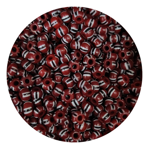 Chaquiron Calibrado Checo 5/0 Y 6/0 Colores Varios 100 G 5/0 93050 Café Rayado Carmelita 2.5 Mm 4.3 Mm