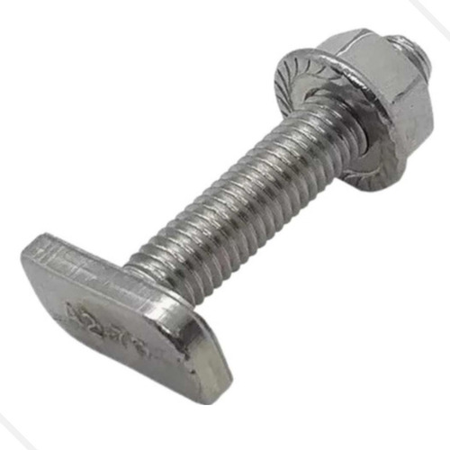 08 Parafusos Martelo T Inox 304 / M8x30mm / Porcas Flange M8