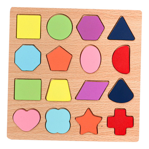 Madera Peg Puzzle Board Toy Forma Geométrica Bloques De