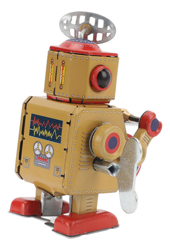 Juguete Robot De Cuerda Retro Coleccionable De Hierro