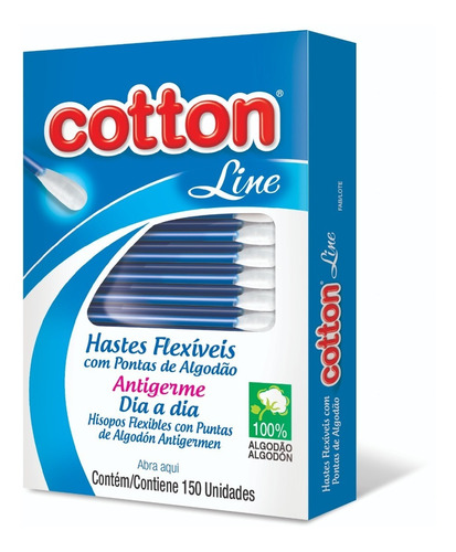 Hastes Flexíveis 150 Unid 30 Caixas Cotonete Cotton Line