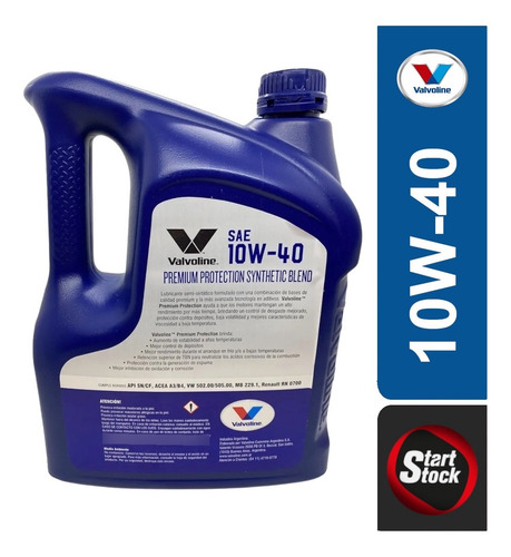 Imagen 2 de 8 de Aceite Valvoline 10w40 Premium Protection Semisintético 1gal
