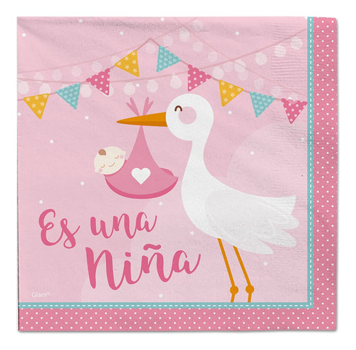 Cotillón Vajilla Temática Baby Shower Revelación Es Una Niña