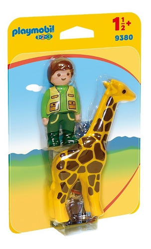 Playmobil 9380 / 1.2.3 Cuidador Con Jirafa