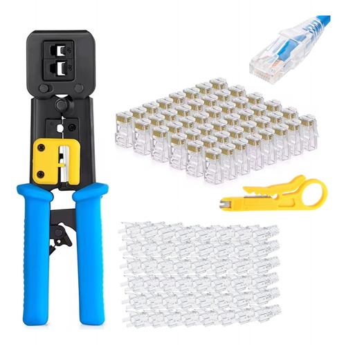 Kit De Pinzas Ponchadora Crimpadora Rj45/11/12 Para Cat5/6