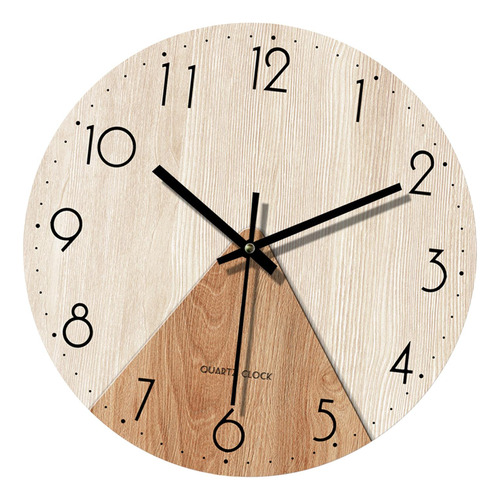 Reloj De Pared Arte De Pared Mudo 12 Color Madera Blanca.