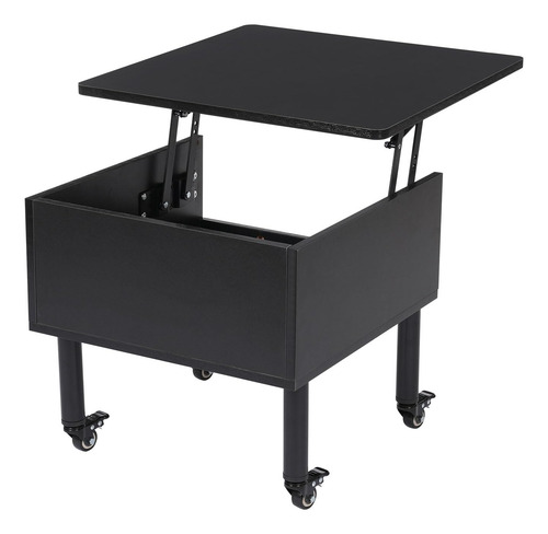 Gdae10 Mesa De Centro Elevable Con 4 Ruedas Y Compartimento