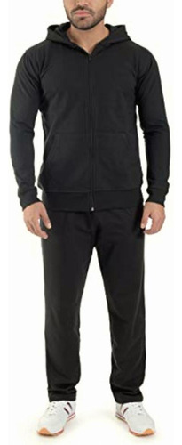 Everlast V37200 Conjunto Deportivo Felpa Hombre, Negro,