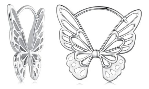 Aros Diseño Étnicos Mariposa, Plata De Ley 925.