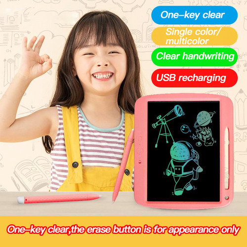 Tableta De Escritura Lcd Recargable De 9 Pulgadas Con Bolígr