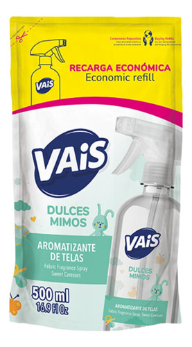 Aromatizante De Telas Recarga Dulces Mimos 500 Ml Vais