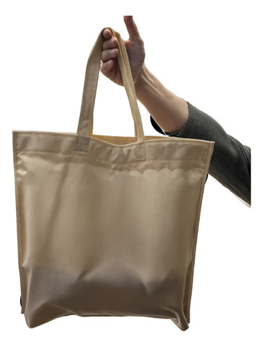 10 Bolsas De Friselina 45x40x10 - Medianas - Ecológicas Beige