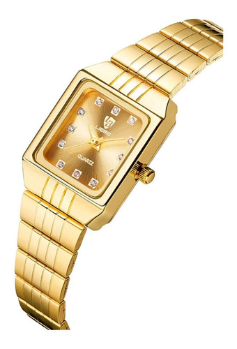 Relógio Feminino Dourado Casual Frete Grátis