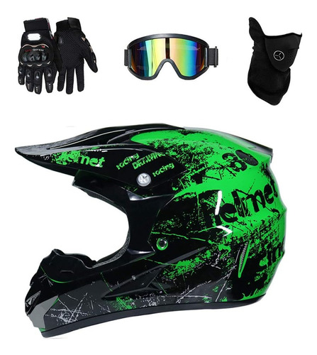 Casco Para Moto Triperson Dirt Bike O Talla Xl Color Negro