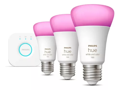 Lámparas Led X3 + Bridge Philips Hue 9w E27 Blanco Y Color