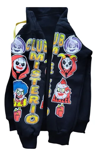 Buzo Club Misterio Capucha Brilla Oscuridad Frisa Premium