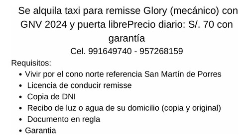Alquiler De Carro Para Remisse
