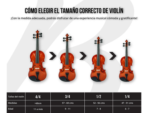 Violín 3/4 Acustico Bamboo, Incluye Estuche, Brea Y Arco. Color Café