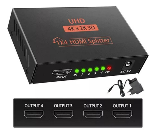 Splitter Hdmi 4 Puertos De Salida | 60 Metros