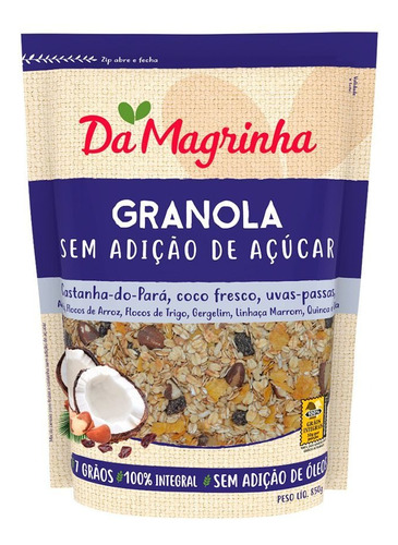 Granola Integral Sem Açúcar Da Magrinha 850g