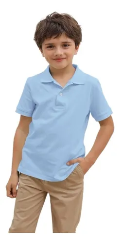 Playera Polo De Manga Corta Con Botones For Niños