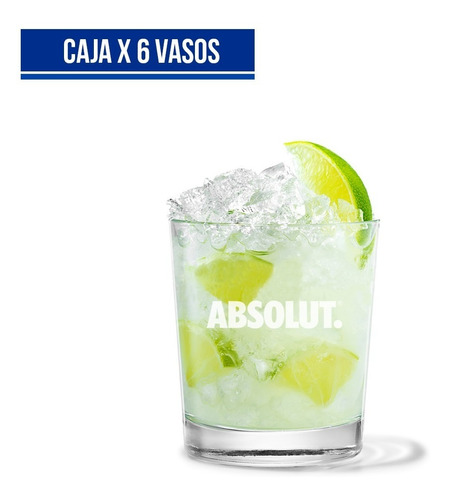 Vaso Tragos Vodka Absolut Original Caja De 6 