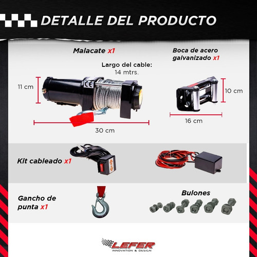 Imagen 3 de 10 de Malacate Electrico Cuatriciclo Y Utv 12v. 3000 Lbs 1361 Kg
