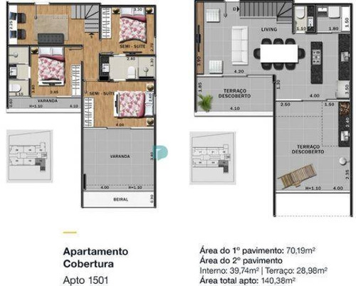 Imagem 4 de 14 de Cobertura Com 3 Dormitórios À Venda, 140 M² Por R$ 720.000 - Granbery - Juiz De Fora/mg - Co0312
