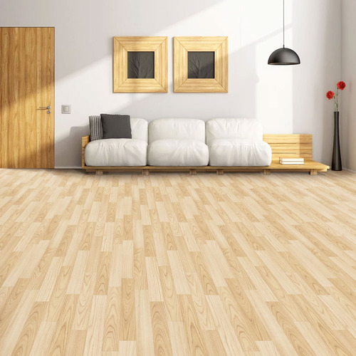 Piso Vinílico Rollo Símil Madera Marrón Beige Moderno 