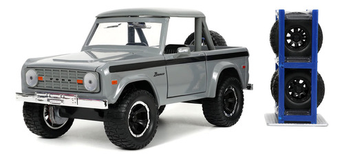 Jada Toys Just Trucks 1:24 Ford Bronco - Coche Fundido A P. Color Gris