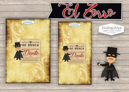 Kit Imprimible El Zorro Caricatura