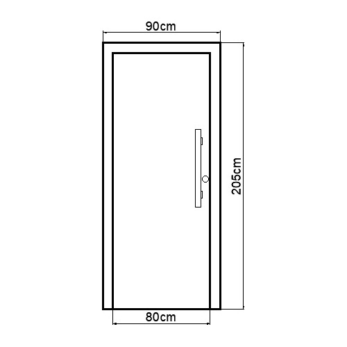 Puerta Ingreso Nexo Galva G780 90 X 205cm Negro Izquierda