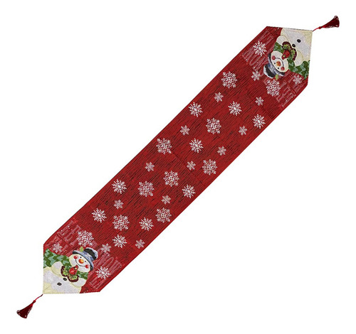 Mantel En Forma De Y, Bordado Con Muñeco De Nieve Navideño,