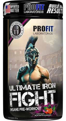 Pré treino Ultimate Iron Fight 270g Profit Labs Sabor Açaí Com Guaraná