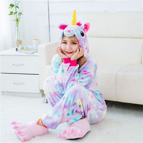 Unicórnio Estrelado Pijama Macacão Kigurumi - Pronta Entrega